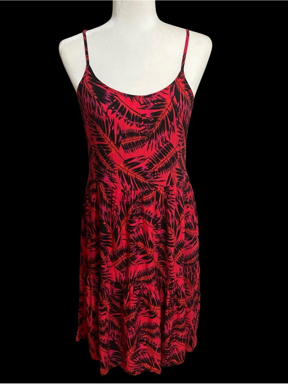 Noisy May Red and Black Tropical Print Sundress
